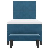 Легло с пружинирана основа Тъмносиньо 90 x 200 cm Кадифе