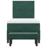 Легло с пружинирана основа Тъмен зелен 100 x 200 cm Кадифе