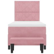 Легло с пружинирана основа с матрак Розово 100 x 200 cm Кадифе