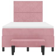 Легло с пружинирана основа с матрак Розово 120 x 190 cm Кадифе