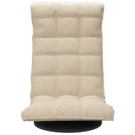 Въртящ се подов стол, кремав, текстил