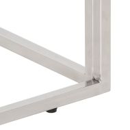 Кафе маса, сребриста, неръждаема стомана и акациево дърво масив