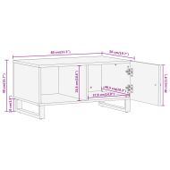 Кафе маса, кафява, 80x50x40 см, мангово дърво масив