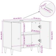 Шкаф за баня 62x33x58 см масивно мангово дърво