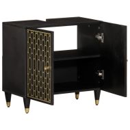 Шкаф за баня 62x33x58 см масивно мангово дърво