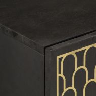 Страничен шкаф 40x33x75 см манго масивно дърво