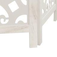 Разделител за стая, 3 панела, бял, дърво пауловния масив