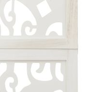 Разделител за стая, 5 панела, бял, дърво пауловния масив