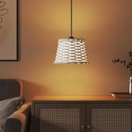 Абажур за таванна лампа бял Ø20x15 см ракита