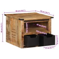 Кафе маса с чекмеджета, 50x50x40 см, мангово дърво масив