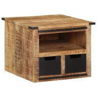 Кафе маса с чекмеджета, 50x50x40 см, мангово дърво масив