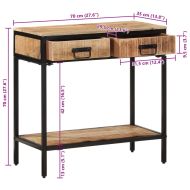 Конзолна маса, 70x35x70 см, грубо мангово дърво масив