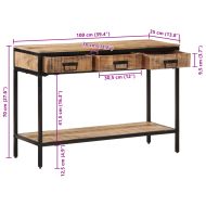 Конзолна маса, 100x35x70 см, грубо мангово дърво масив