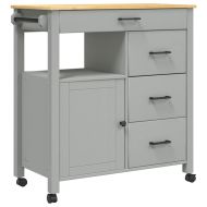 Кухненска количка "MONZA" 84x40x88,5 см борово дърво масив