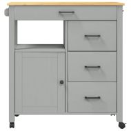 Кухненска количка "MONZA" 84x40x88,5 см борово дърво масив