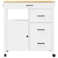 Кухненска количка "MONZA" 84x40x88,5 см борово дърво масив