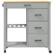 Кухненска количка "MONZA" 84x40x88,5 см борово дърво масив