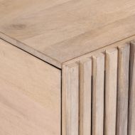 Маса за кафе, бяла, 80x51x40 см, масивно мангово дърво