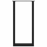 Крака за бар маса, U-образни, 2 бр., черни, 40 x (100-101) см, стомана