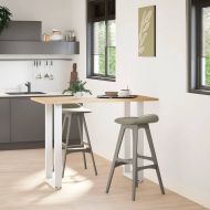 Крака за бар маса, U-образни, 2 бр., бели, 50 x (100-101) см, стомана