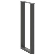 Крака за бар маса, U-образни, 2 бр., антрацит, 50 x (100-101) см, стомана