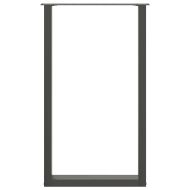 Крака за бар маса, U-образни, 2 бр., антрацит, 60 x (100-101) см, стомана