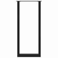 Крака за бар маса, U-образни, 2 бр., черни, 40 x (110-111) см, стомана