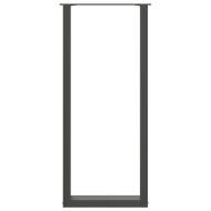 Крака за бар маса, U-образни, 2 бр., антрацит, 40x(110-111) см, стомана