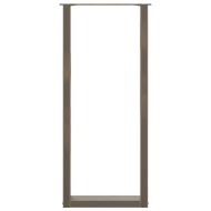 Крака за бар маса, U-образни, 2 бр., естествена стомана, 40 x (110-111) см, стомана