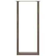 Крака за бар маса, U-образни, 2 бр., естествена стомана, 50 x (110-111) см, стомана