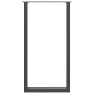 Крака за бар маса, U-образни, 2 бр., антрацит, 60x(110-111) см, стомана