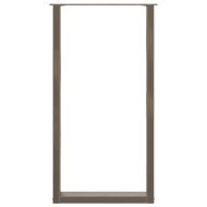 Крака за бар маса, U-образни, 2 бр., естествена стомана, 60 x (110-111) см, стомана