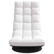 Въртящ се подов стол, бял, 70x51x79 см, плат