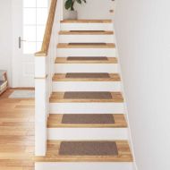 Килимчета против подхлъзване за стълби 15 pcs Кафяво 60 x 25 cm