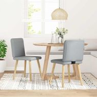 Трапезни столове, 2 бр, светлосиви, текстил