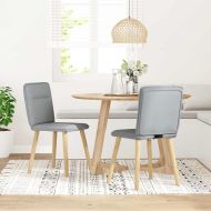 Трапезни столове, 2 бр, светлосиви, текстил