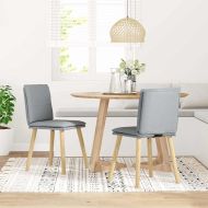 Трапезни столове, 2 бр, светлосиви, текстил