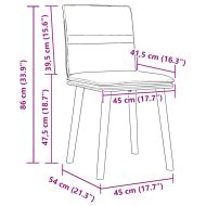 Трапезни столове, 2 бр, светлосиви, текстил