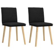Трапезни столове, 2 бр, черни, текстил
