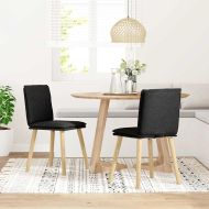 Трапезни столове, 2 бр, черни, текстил