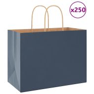 Хартиени торбички 250 бр с дръжки сини 32x17x25 см