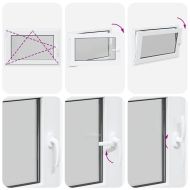 Прозорец за мазе "RISOR" 90x50 см, накланящ се и завъртащ се, DIN ляв, бял