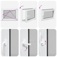 Прозорец за мазе "RISOR" 80x50 см, отваряемо-отварящ се, DIN десен, бял