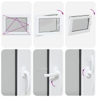 Прозорец за мазе "RISOR" 80x50 см, накланящ се и завъртащ се, DIN ляв, бял