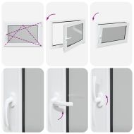 Прозорец за мазе "RISOR" 90x50 см, отваряемо-отварящ се, DIN десен, бял