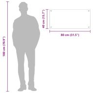 Кухненски заден панел Тъмносив 80 x 40 x 0,6 см закалено стъкло