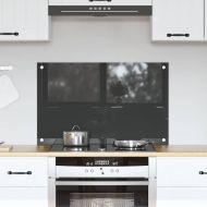 Кухненски заден панел Тъмносив 80 x 50 x 0,6 см закалено стъкло