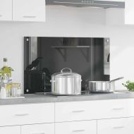 Кухненски заден панел Тъмносив 90 x 50 x 0,6 см закалено стъкло