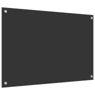 Кухненски заден панел Тъмносив 90 x 60 x 0,6 см закалено стъкло