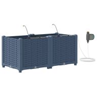 Градински саксии Сив 80 x 40 x 37.5 см Стомана